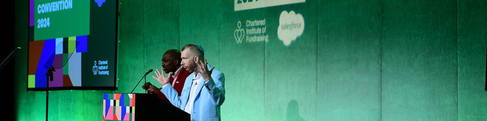 Photo of Jonathan Levy Speaking at Fundraising Convention 