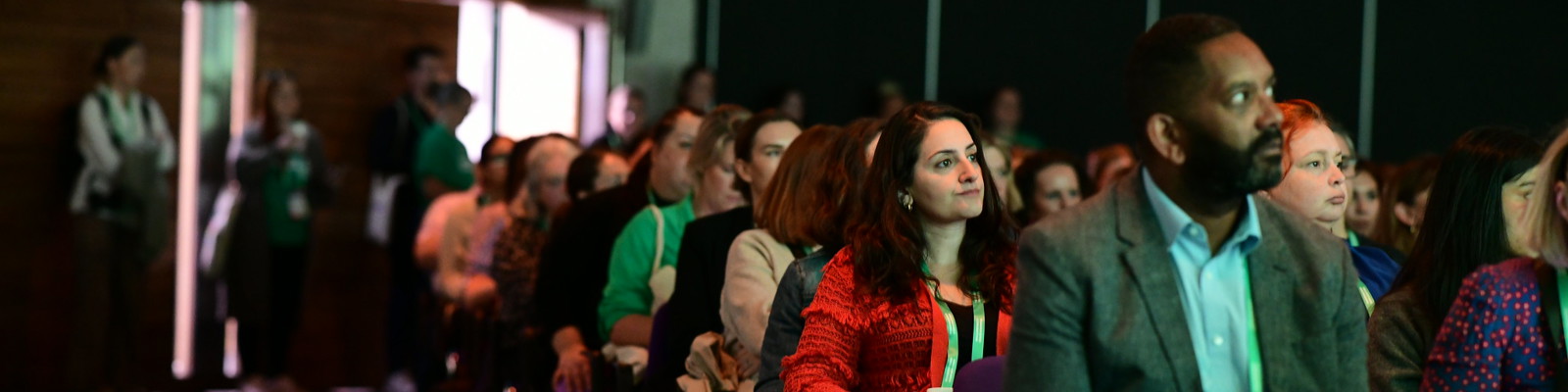 Photo of a group of delegates sat in a session at fundraising convention 2025