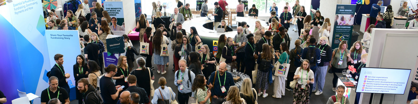 Photo of Fundraising Convention delegates in the expo area