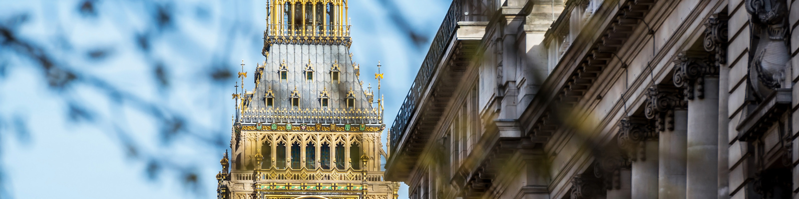 Photo of the Top of the Big Ben Clock Tower. 
